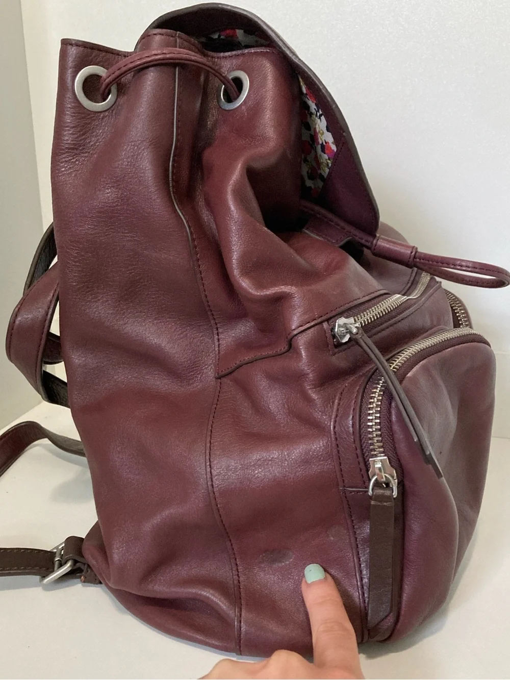 Vera Bradley Gallatin wine leather cargo backpack